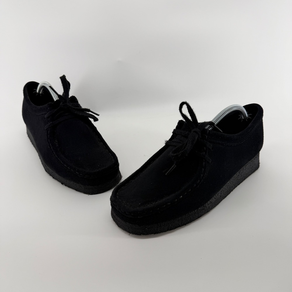 Clarks Originals Wallabee Black Suede Crepe Sole Shoes Womens 7.5 261332984050